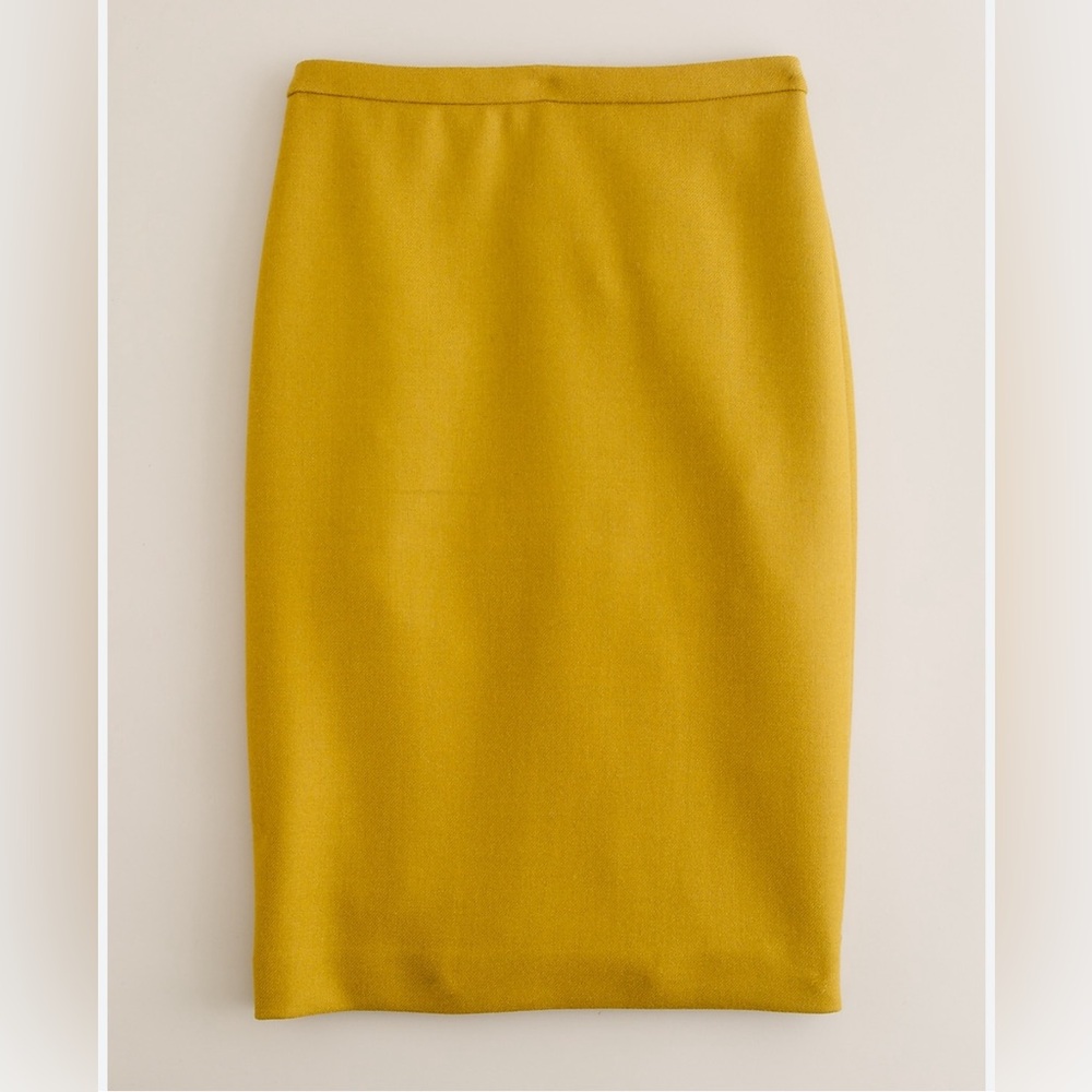 J Crew Pencil Skirt in Mustard Yellow
